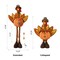 Set of 2 Lighted 37"H/24"H Fabric Turkey Standing Decor, With Telescoping Legs and Timer